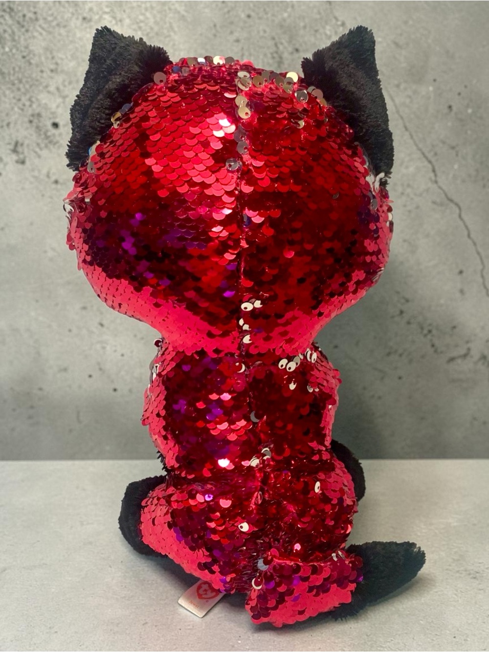 Ty Sequin Fox Plush in Red, White & Black - Picture 2 of 3